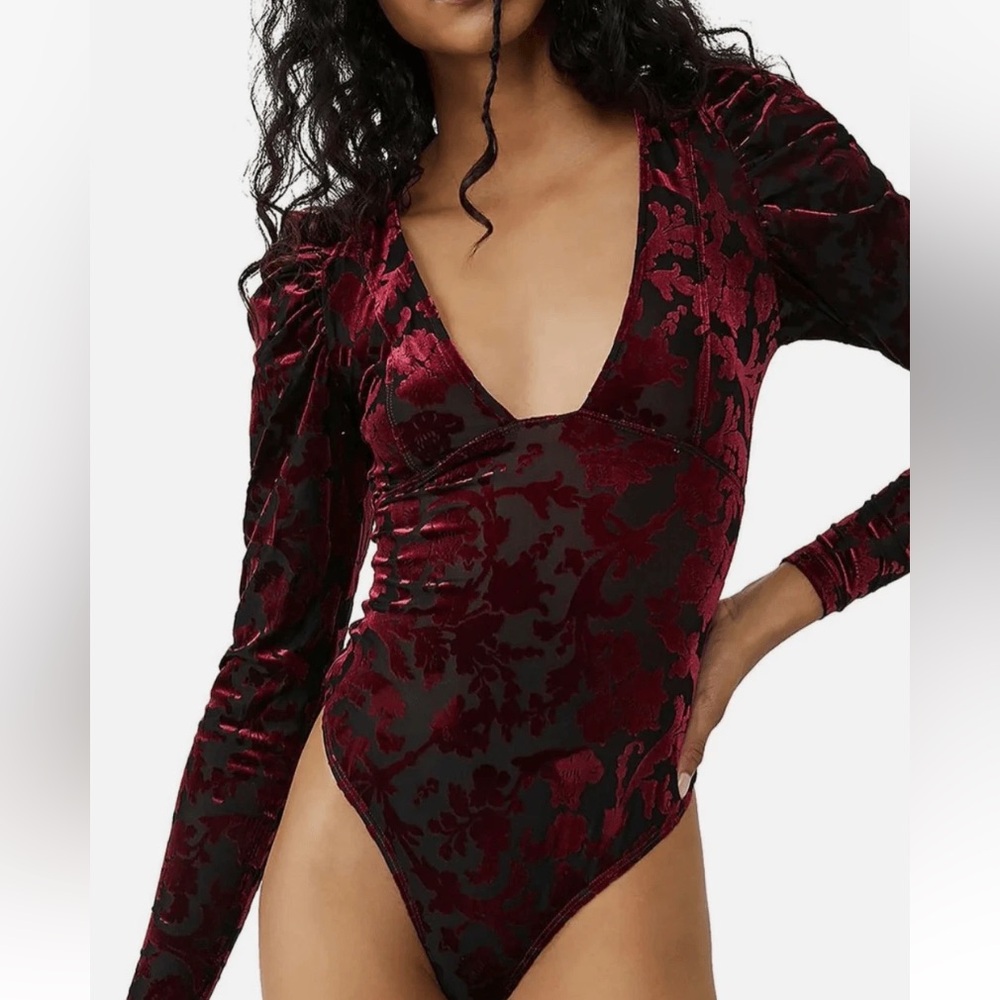 Free People Magic Hour Bodysuit in the "Midnight Combo" color sz XS